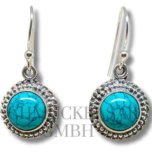 SILVER TURQUOISE STONE EARRINGS