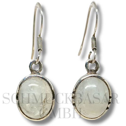 SILVER R.MOONSTONE STONE EARRINGS