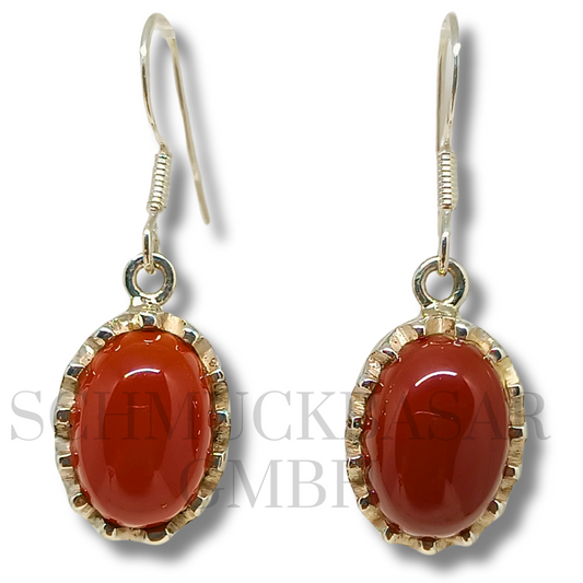 SILVER CARNELIAN STONE EARRINGS