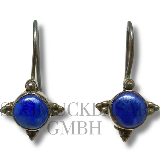 SILVER LAPIS LAZULI STONE EARRINGS