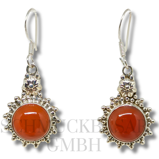 SILVER CARNELIAN STONE EARRINGS