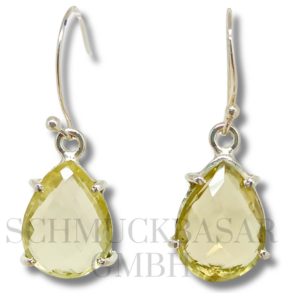 SILVER CITRINE STONE EARRINGS