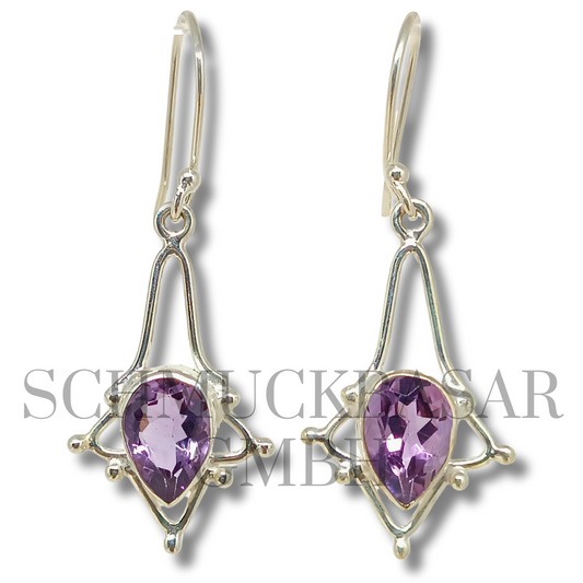 SILVER AMTHYST STONE EARRINGS