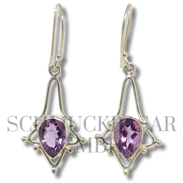 SILVER AMTHYST STONE EARRINGS