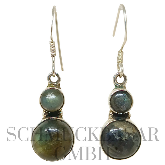 SILVER LABRADORITE STONE EARRINGS