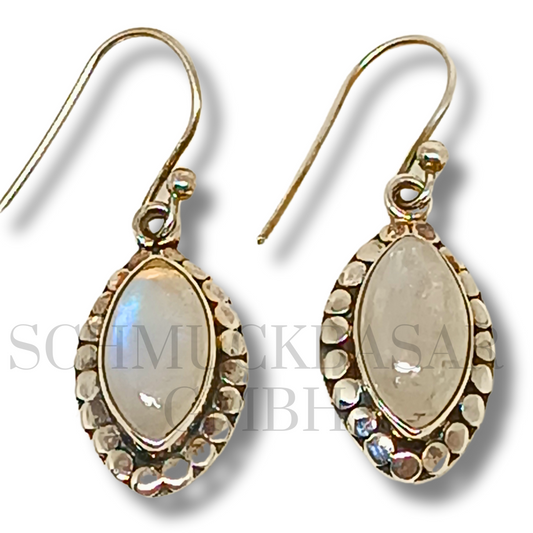 SILVER R.MOONSTONE STONE EARRINGS