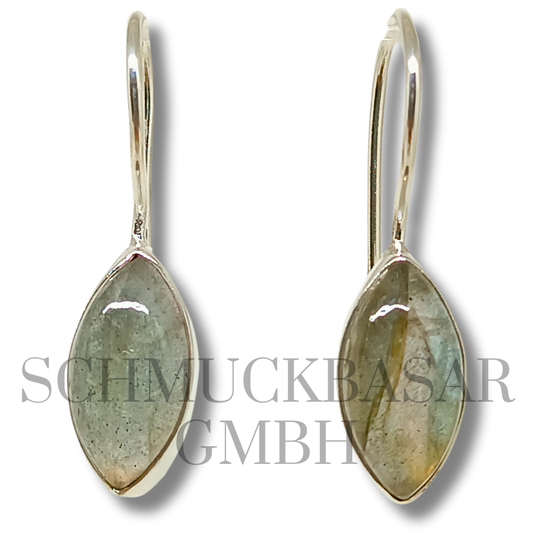 SILVER LABRADORITE STONE EARRINGS