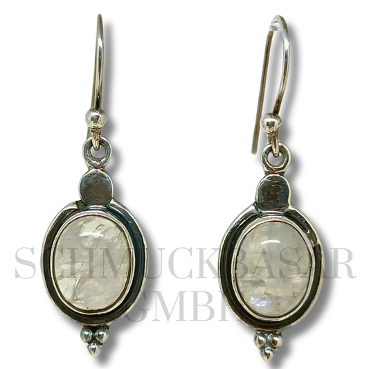 SILVER R.MOONSTONE STONE EARRINGS