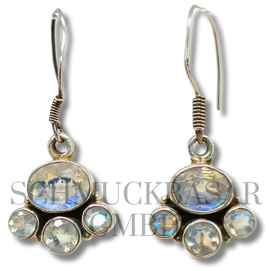 SILVER R.MOONSTONE STONE EARRINGS