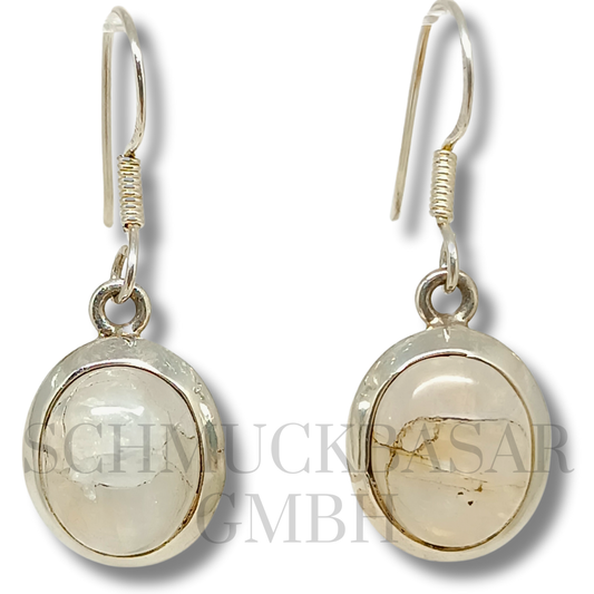 SILVER R.MOONSTONE STONE EARRINGS