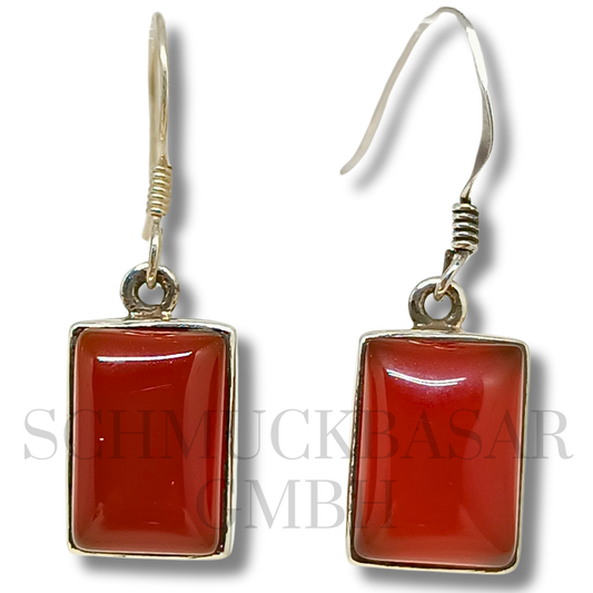 SILVER CARNELIAN STONE EARRINGS