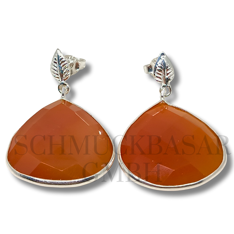 SILVER CARNELIAN STONE EARRINGS