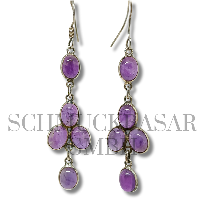 SILVER AMETHYST STONE EARRINGS