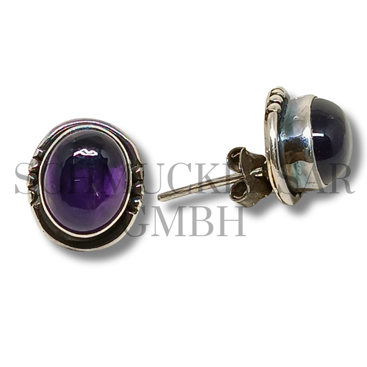 SILVER AMETHYST STONE EARRINGS