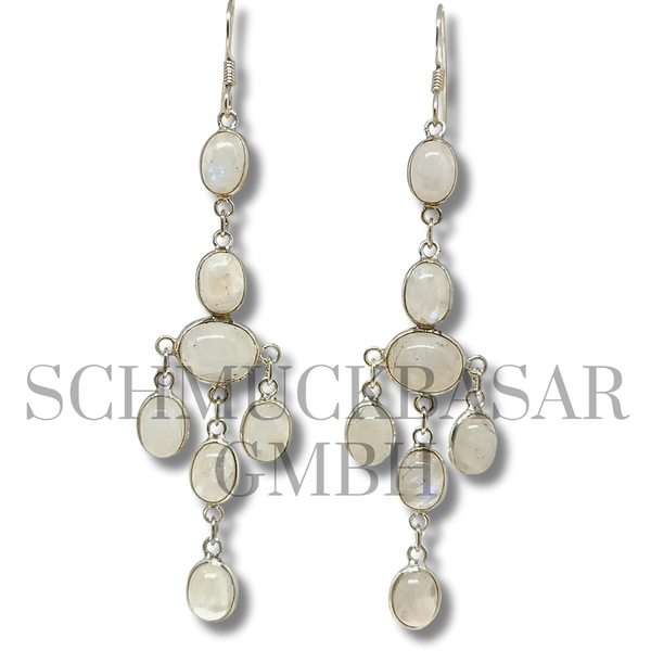 SILVER R.MOONSTONE STONE EARRINGS