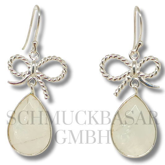 SILVER R.MOONSTONE STONE EARRINGS