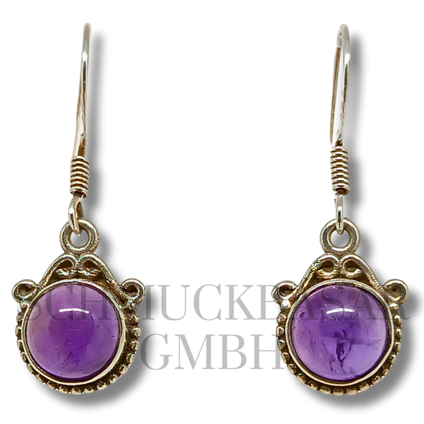 SILVER AMETHYST STONE EARRINGS