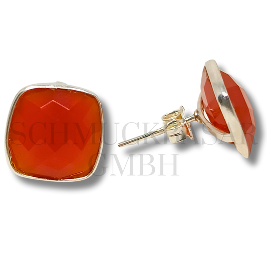 SILVER CARNELIAN STONE EARRINGS