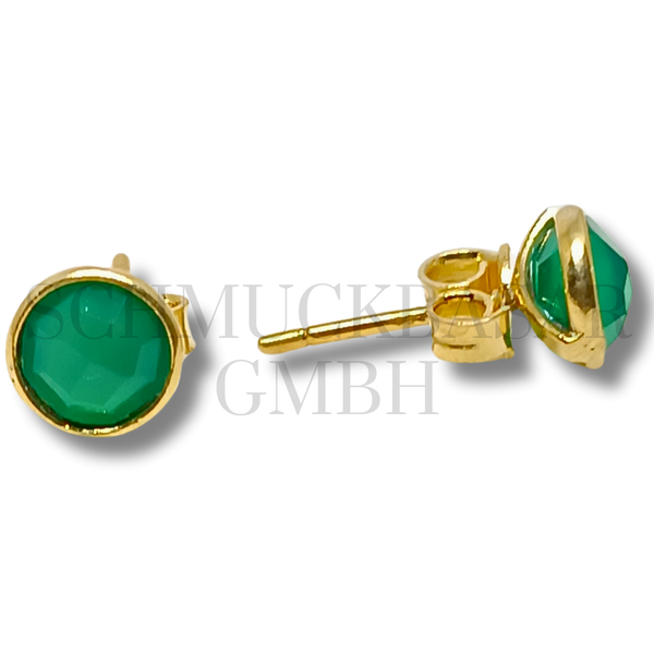 GOLD PLATED EMERALD STONE EARRINGS