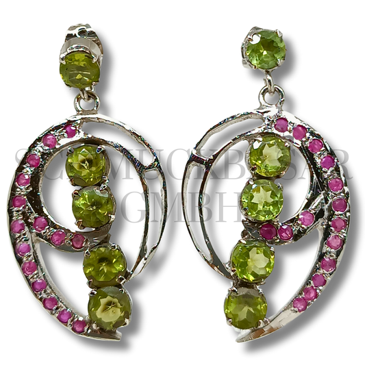 SILVER PERIDOT STONE EARRINGS