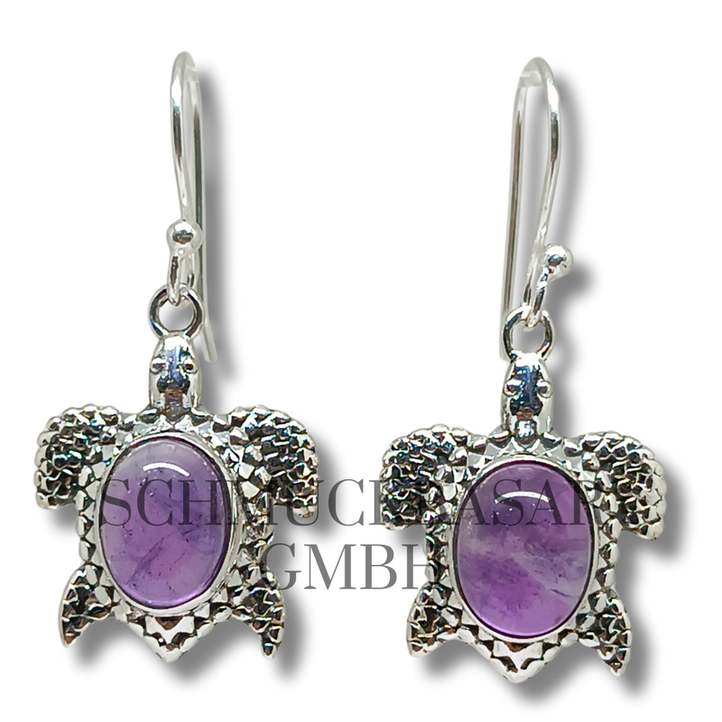 SILVER AMETHYST STONE EARRINGS