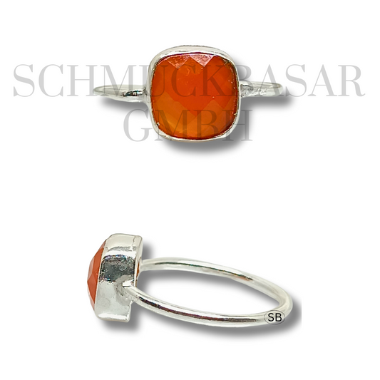 SILVER CARNELIAN STONE RINGS