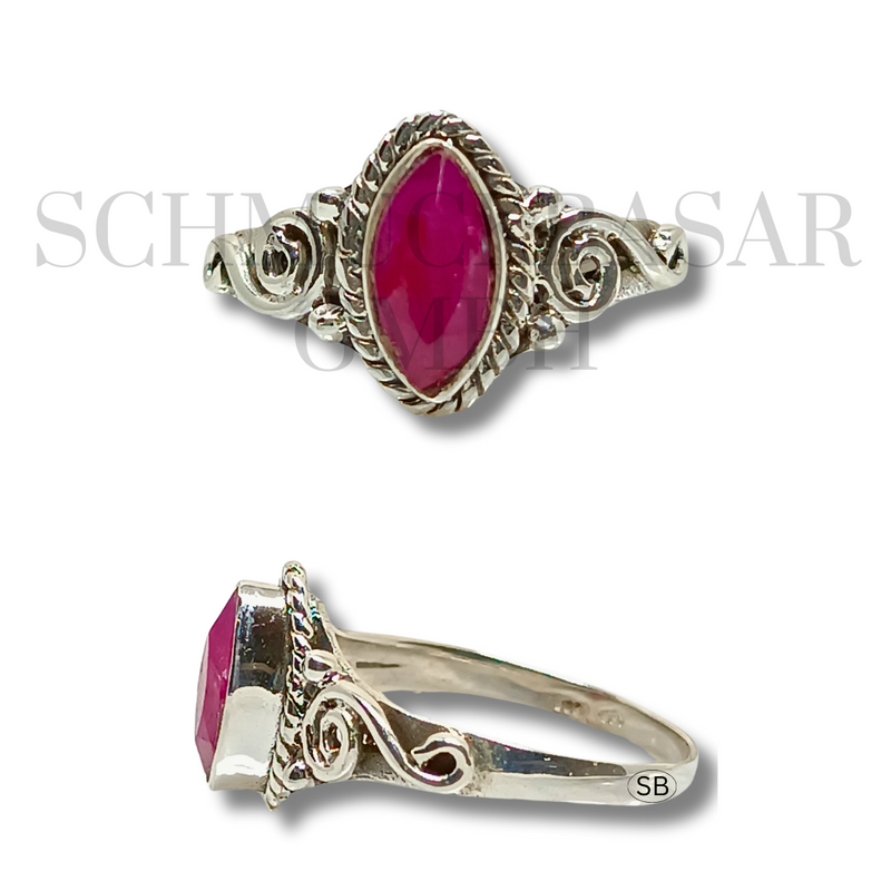 SILVER RUBY STONE RINGS