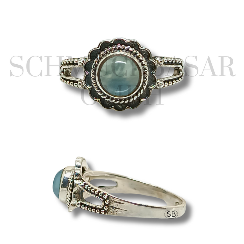 SILVER GREY CHALCEDONY STONE RINGS