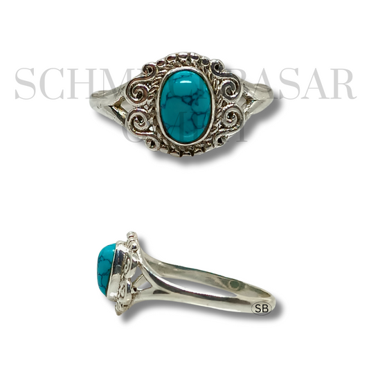 SILVER TURQUOISE STONE RINGS