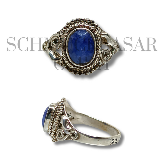 SILVER LAPIS LAZULI STONE RINGS