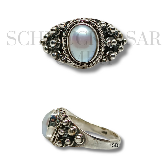 SILVER PEARL STONE RINGS