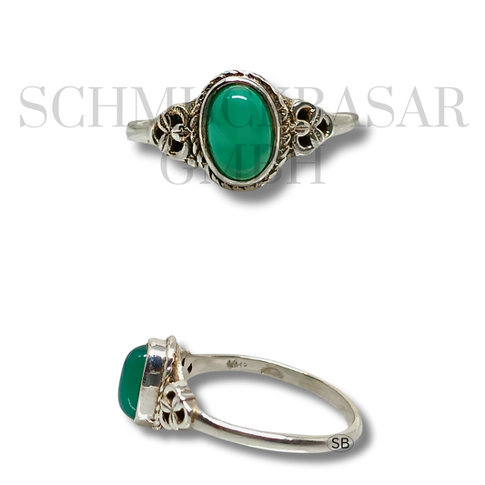 SILVER GREEN ONYX STONE RINGS