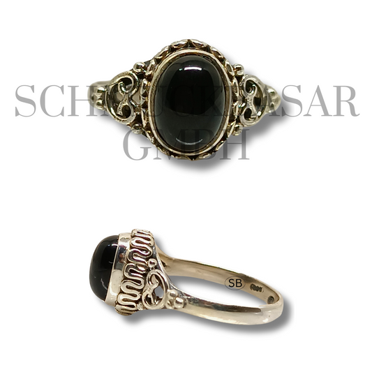 SILVER BLACK ONYX STONE RINGS