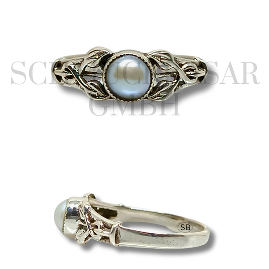 SILVER PEARL STONE RINGS