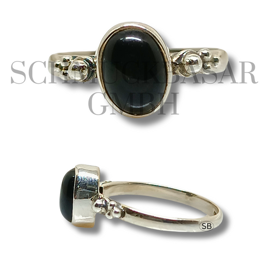 SILVER BLACK ONYX STONE RINGS