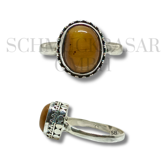 SILVER TIGER EYE STONE RINGS