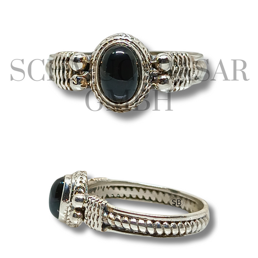 SILVER BLACK ONYX STONE RINGS