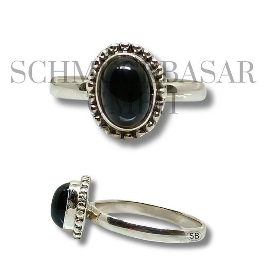 SILVER BLACK ONYX STONE RINGS