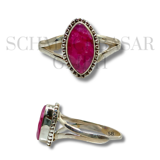 SILVER RUBY STONE RINGS