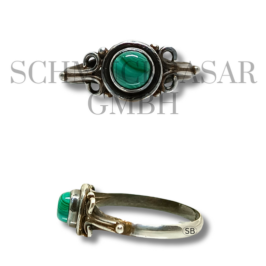 SILVER MALACHITE STONE RINGS