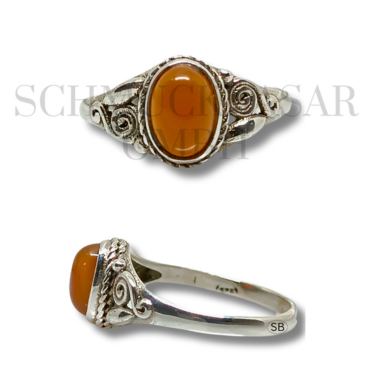 SILVER CARNELIAN STONE RINGS