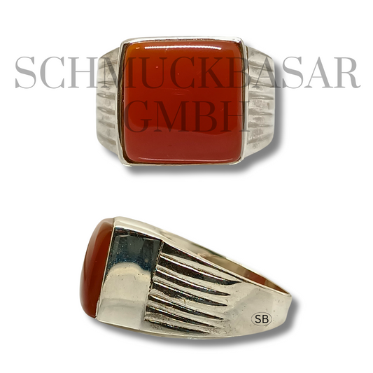 SILVER CARNELIAN STONE RINGS