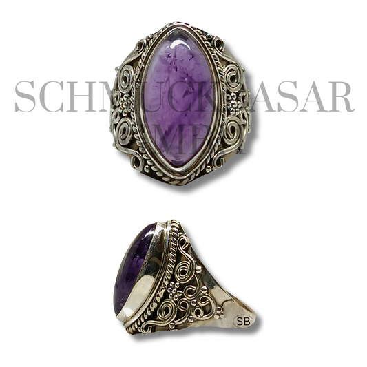 SILVER AMETHYST STONE RINGS