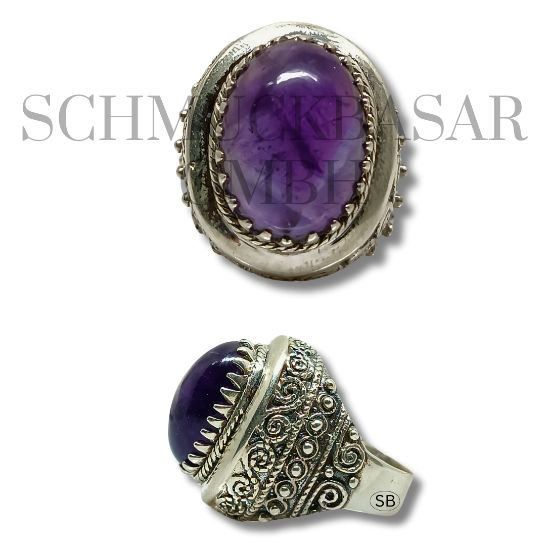 SILVER AMETHYST STONE RINGS