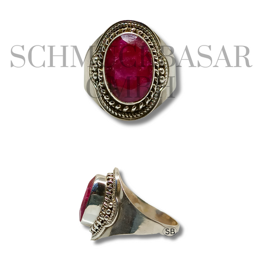 SILVER RUBY STONE RINGS