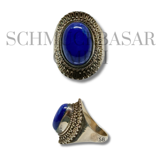 SILVER LAPIS LAZULI STONE RINGS