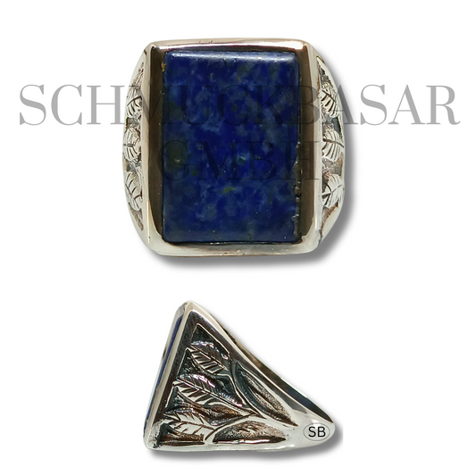 SILVER LAPIS LAZULI STONE RINGS