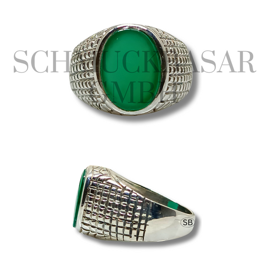 SILVER GREEN ONYX STONE RINGS