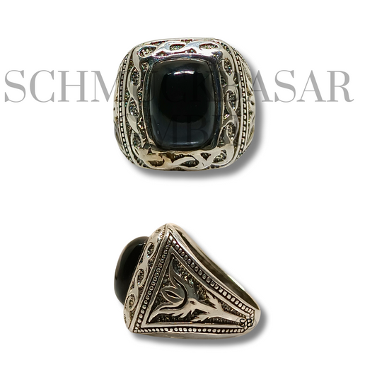 SILVER BLACK ONYX STONE RINGS