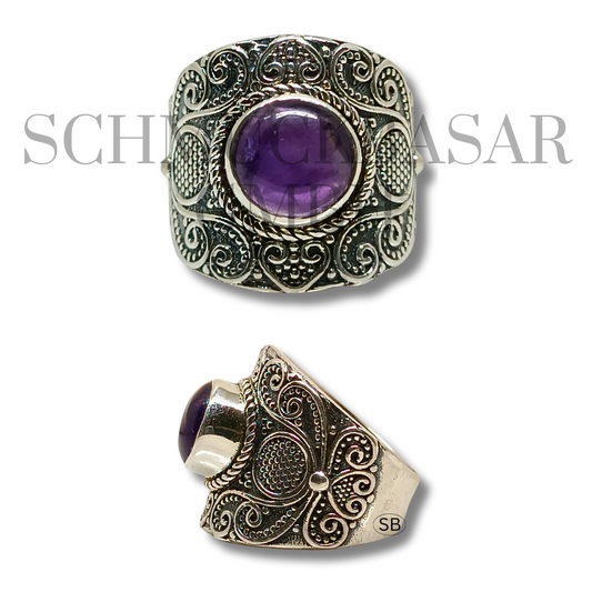 SILVER AMETHYST STONE RINGS